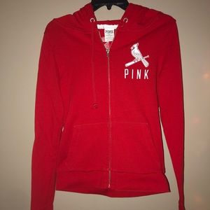 PINK Cardinals Baseball Zip-Up Hoodie